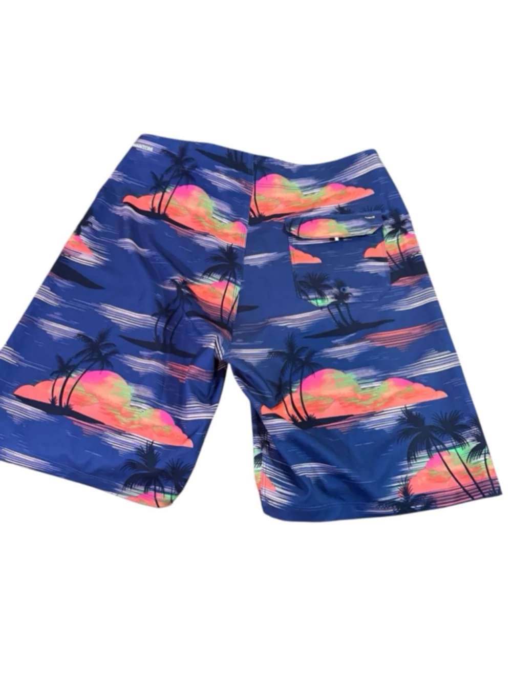 Men's Hurley Swim Trunks Size 32 Blue Pink Palm Tree Print